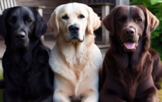 Flat coated Retriever, Labrador und Golden Retriever